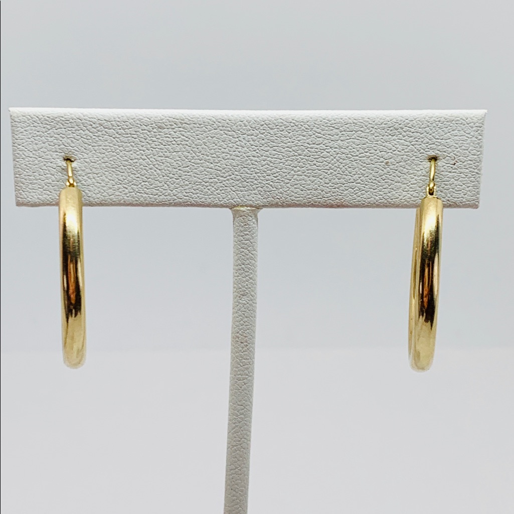 Real 14k Gold Women’s Hoop Earrings 27mm